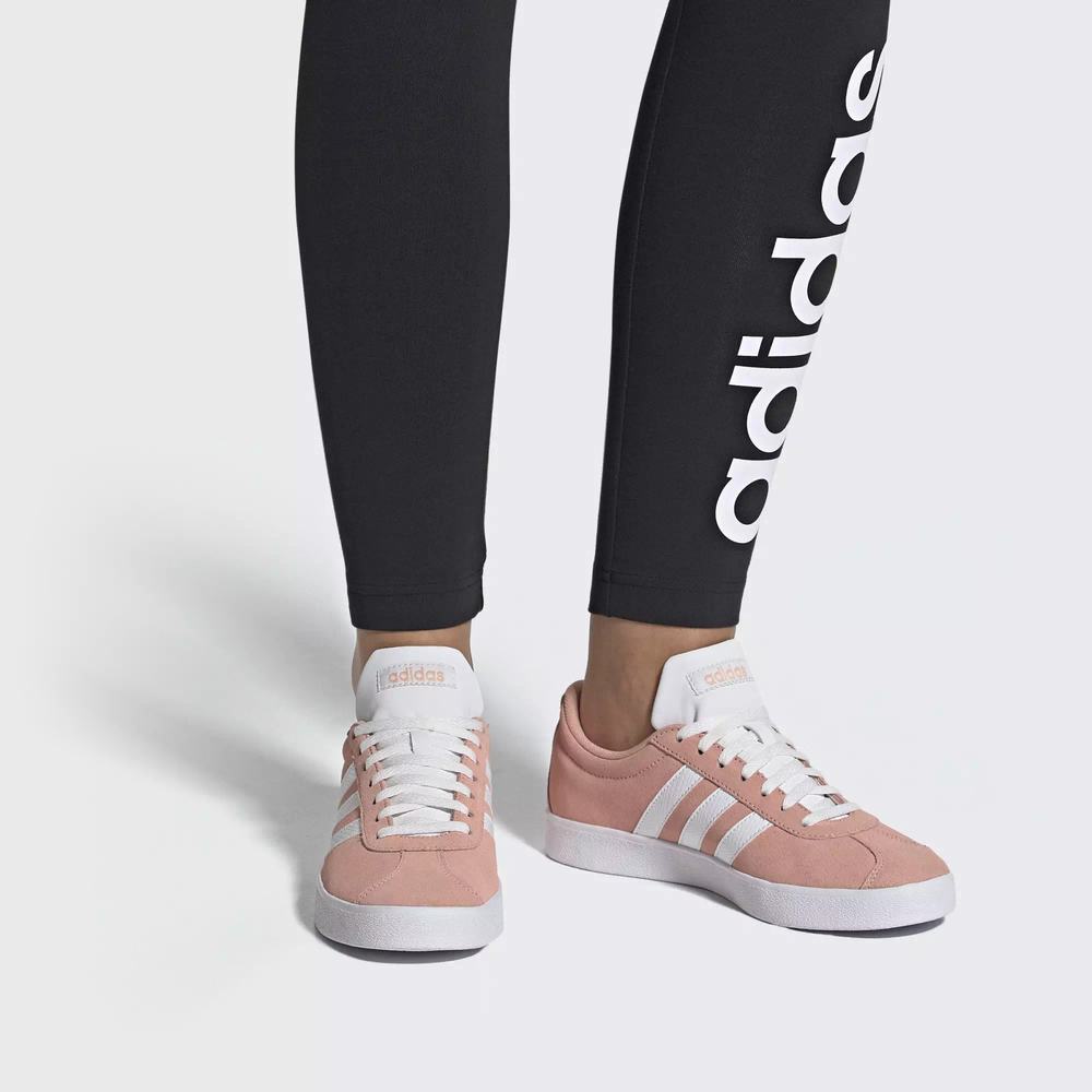 Adidas VL Court 2.0 Tenis Rosas Para Mujer (MX-40345)